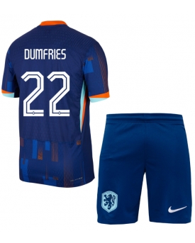 Paesi Bassi Denzel Dumfries #22 Maglia Gara Trasferta Repliche Europei 2024 Bambino